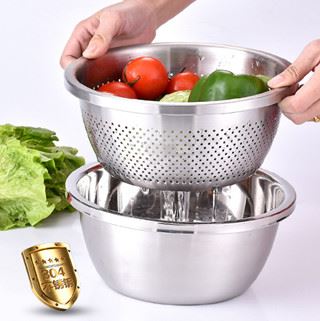 Colander Set Fine Mesh Washing Strainer Basket Bowl Rice Sieve