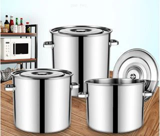 Stainless Steel Barrel Thickening Barrel Stainless Steel Soup Barrel with lid