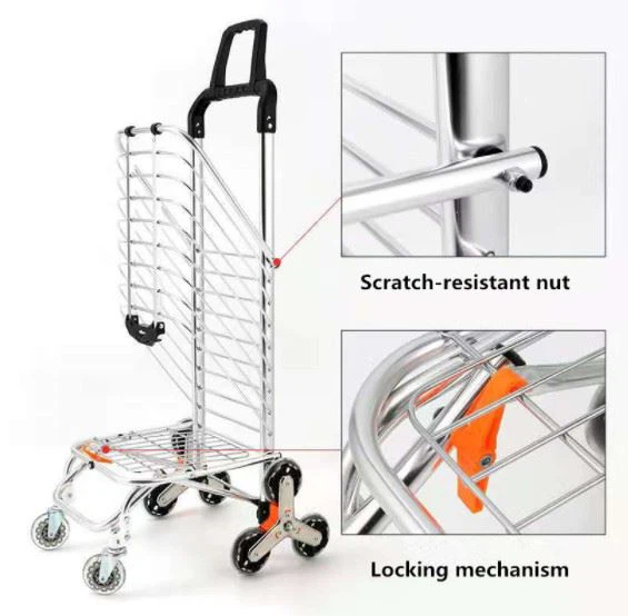 foldable wheeled trolley shopping aluminum cart