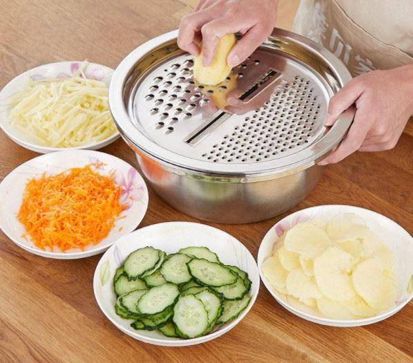 Onion Food Cutter Processor Manual Salad Bowl Hand Vegetable Chopper Machine