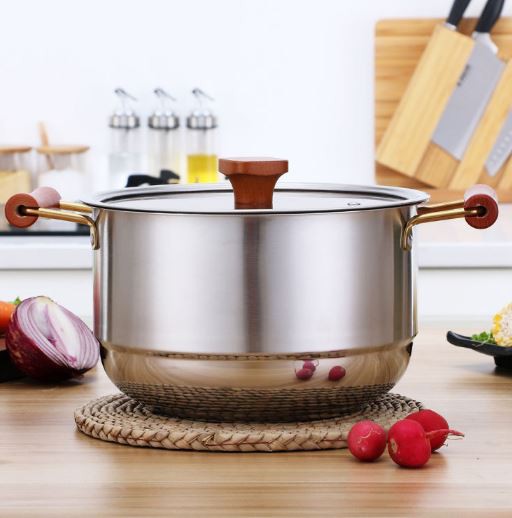 Stainless Steel Cooking Stew Saucepan Casserole Stock Soup Pot