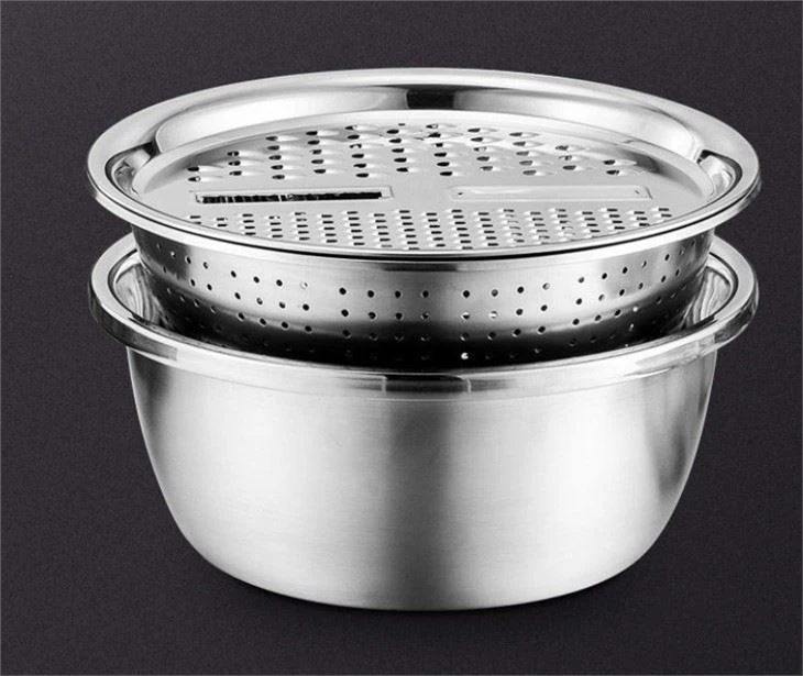 Vegetable Basin Rice Sieve Basin Washing Basket 3 in 1 Set